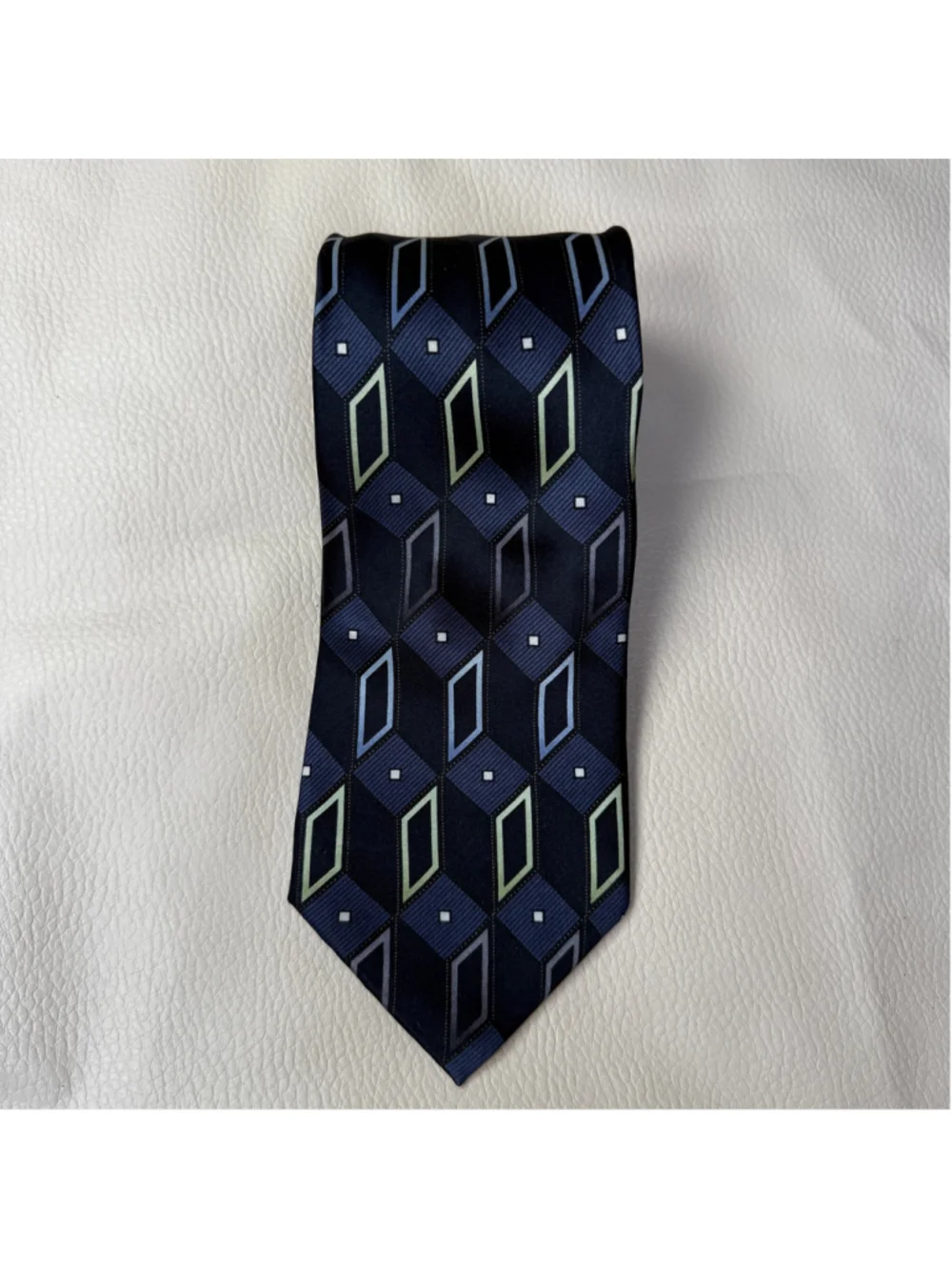 K Osbourne and Finch Big Tall Tie Navy Blue Geometric Mens Necktie